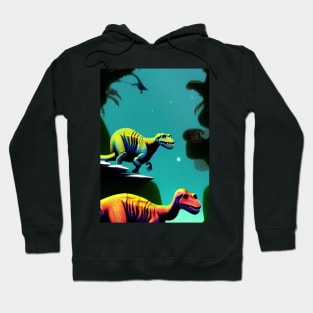 ABSTRACT ORANGE AND GREEN DINOSAUR Hoodie